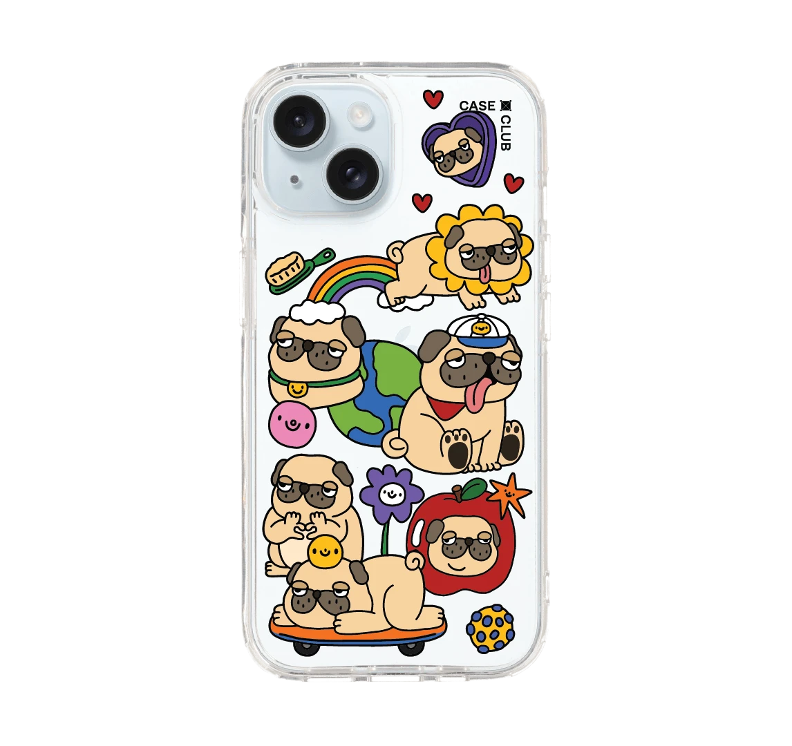 เคสใส iphone 15 หมาปั๊กเวิลด์ทัวร์